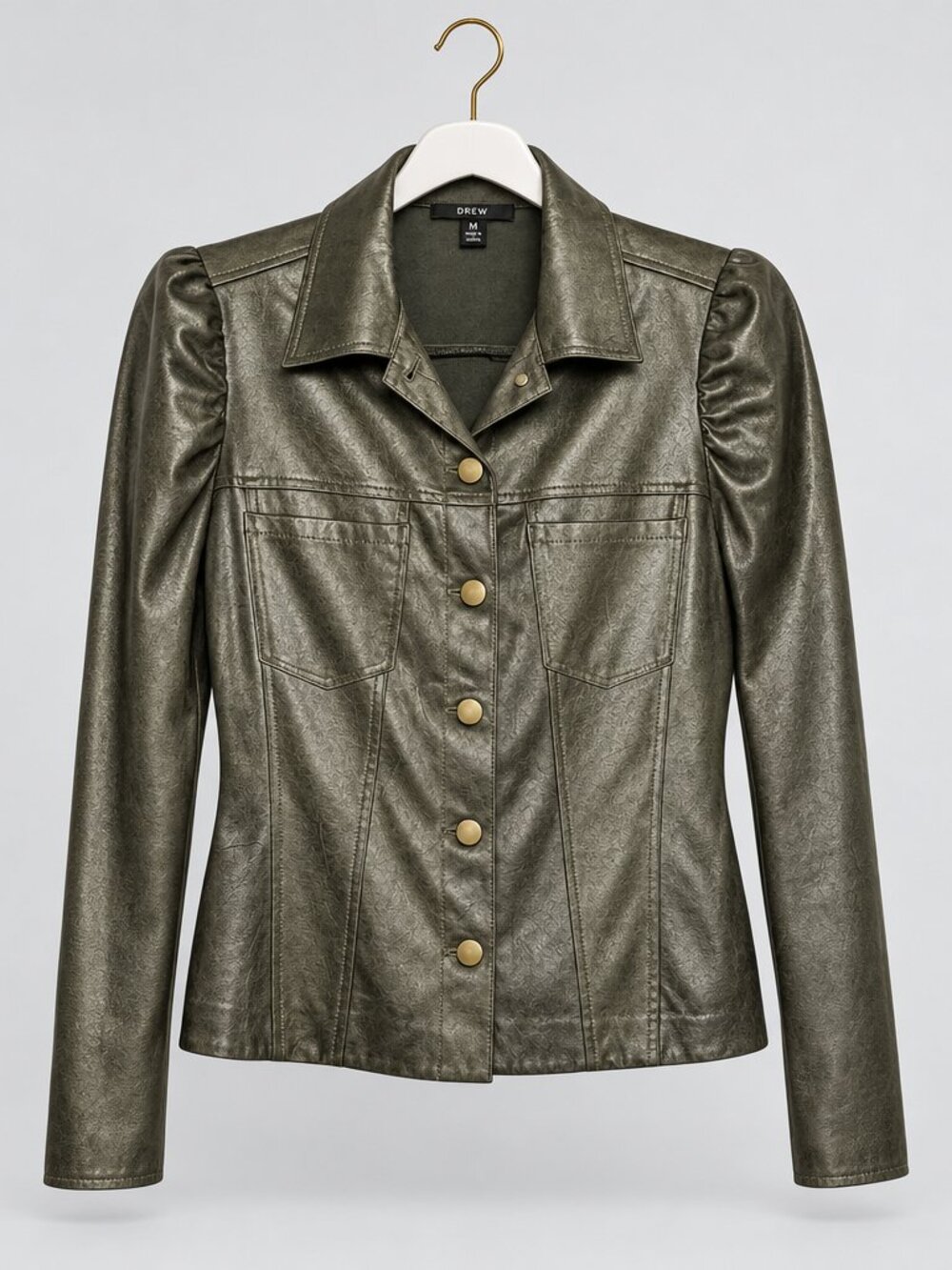 Drew Faux Suede Button Up Jacket Size M